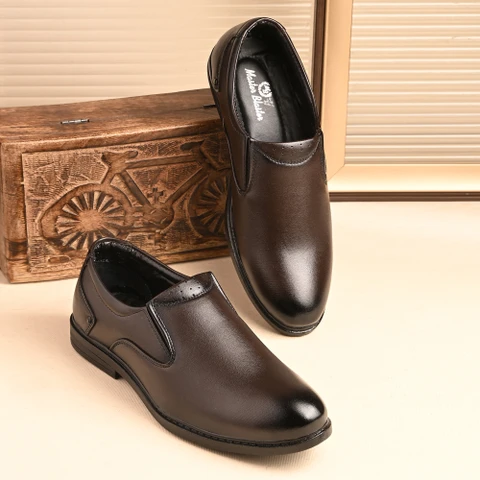 Formal trendy party wear shoe for men Party Wear For Men  (Brown , 8)